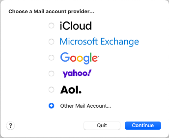 Apple Mail Providers