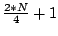 $\frac{2*N}{4} +1 $