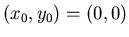 $(x_0,y_0) = (0,0)$